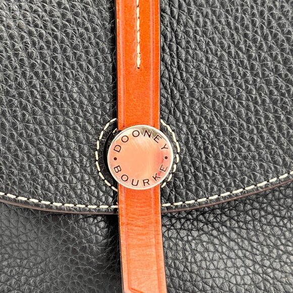 Dooney & Bourke Mini Cambridge Crossbody Black Pebble Leather Saddle Bag - Picture 3 of 16